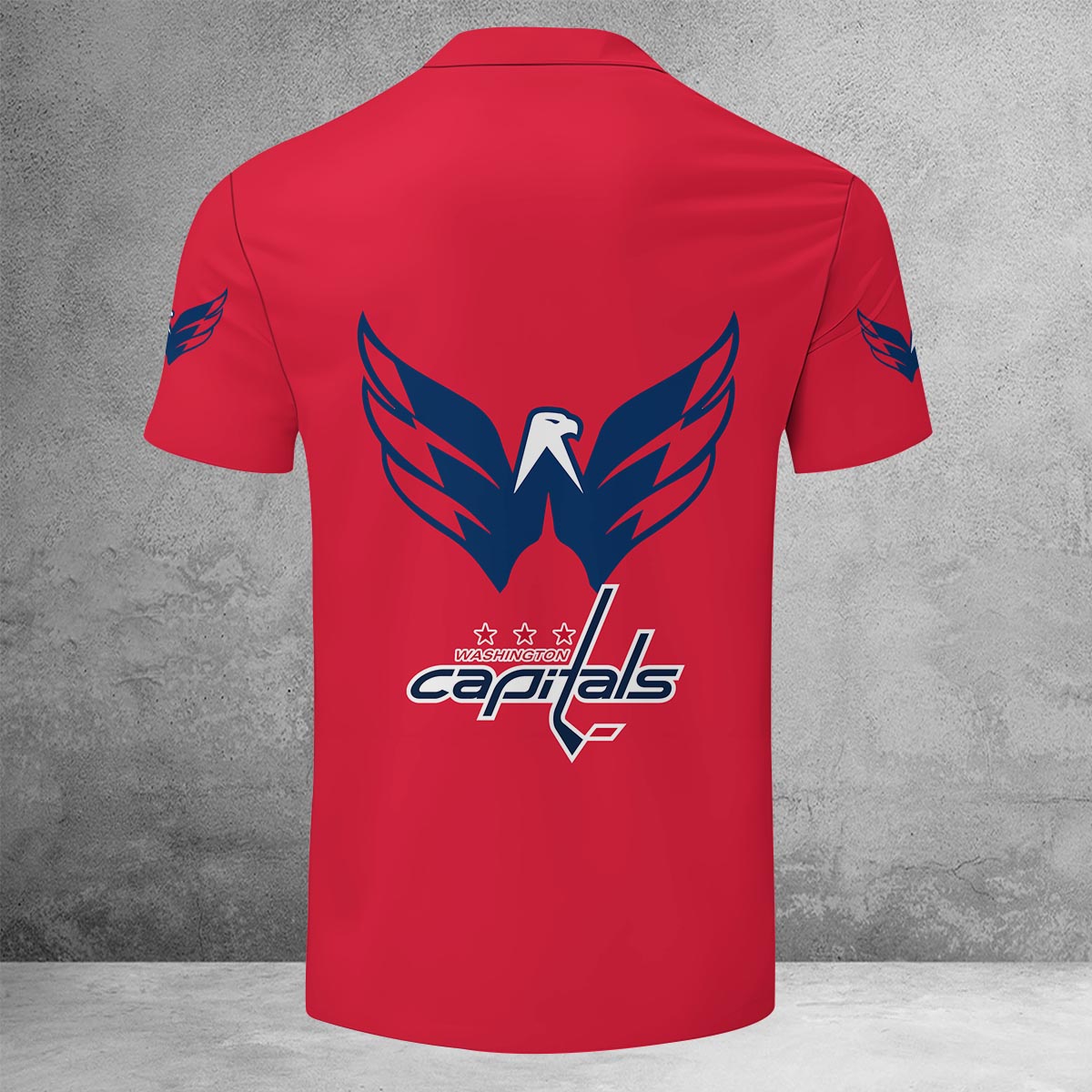 LIMITED EDITION - NEW CUSTOMIZED NHL10 WCP WASHINGTON CAPITALS ZIP POLO SHIRT