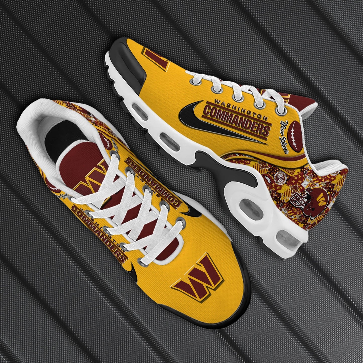 LIMITED EDITION - NEW CUSTOMIZED NFL12 WTC WASHINGTON COMMANDERS UNISEX AIR MAX PLUS SNEAKERS