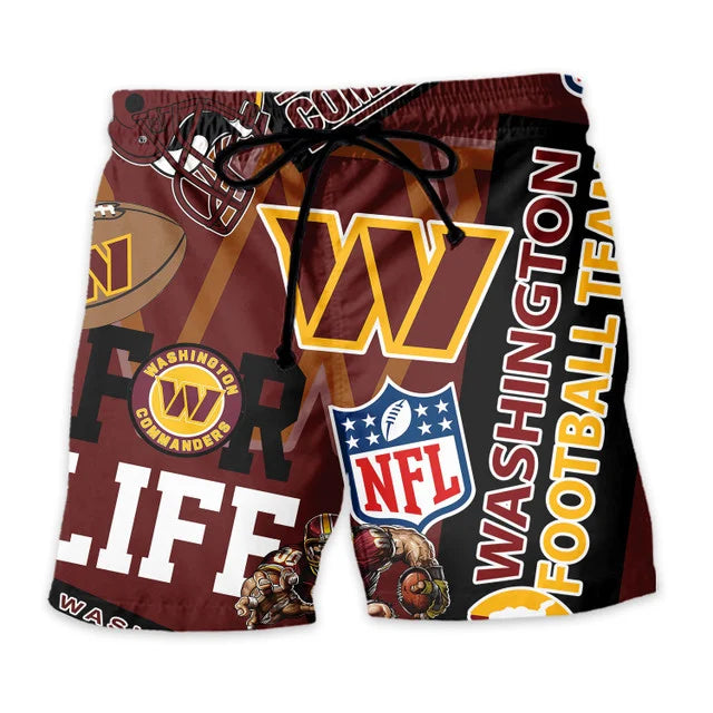 LIMITED EDITION - NEW CUSTOMIZED NFL12 WTC WASHINGTON COMMANDERS UNISEX HAWAIIAN SHIRT & SHORTS SET