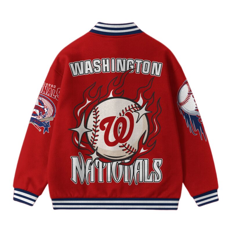 LIMITED EDITION - NEW CUSTOMIZED MLB28 WA NATIONALS SATIN VARSITY & BASEBALL JACKET