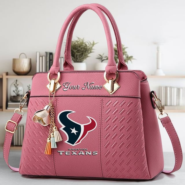 LIMITED EDITION - NEW CUSTOMIZED NFL15 HTT HOUSTON TEXANS LUXURY HANDBAG IN MULTIPLE COLORS