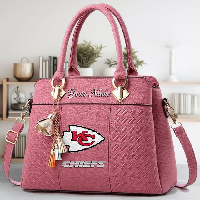 LIMITED EDITION - NEW CUSTOMIZED NFL01 KCC KANSAS CITY CHIEFS LUXURY HANDBAG IN MULTIPLE COLORS