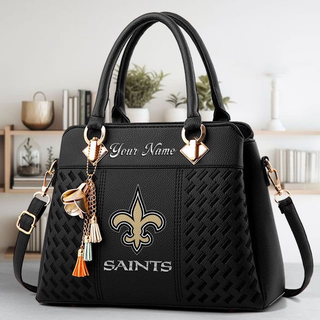 LIMITED EDITION - NEW CUSTOMIZED NFL24 NOS NEW ORLEANS SAINTS LUXURY HANDBAG IN MULTIPLE COLORS
