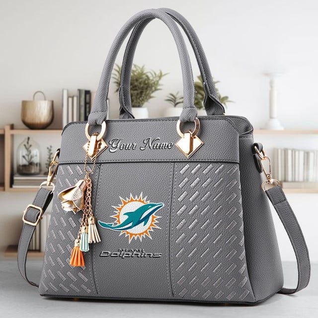 LIMITED EDITION - NEW CUSTOMIZED NFL19 MDP MIAMI DOLPHINS LUXURY HANDBAG IN MULTIPLE COLORS