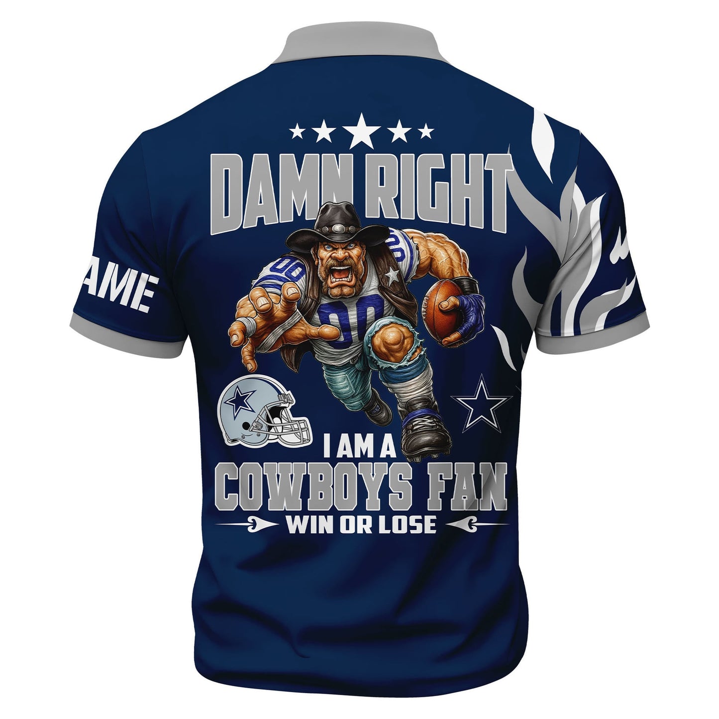 LIMITED EDITION - NEW CUSTOMIZED NFL21 DCB DALLAS COWBOYS ZIP POLO SHIRT