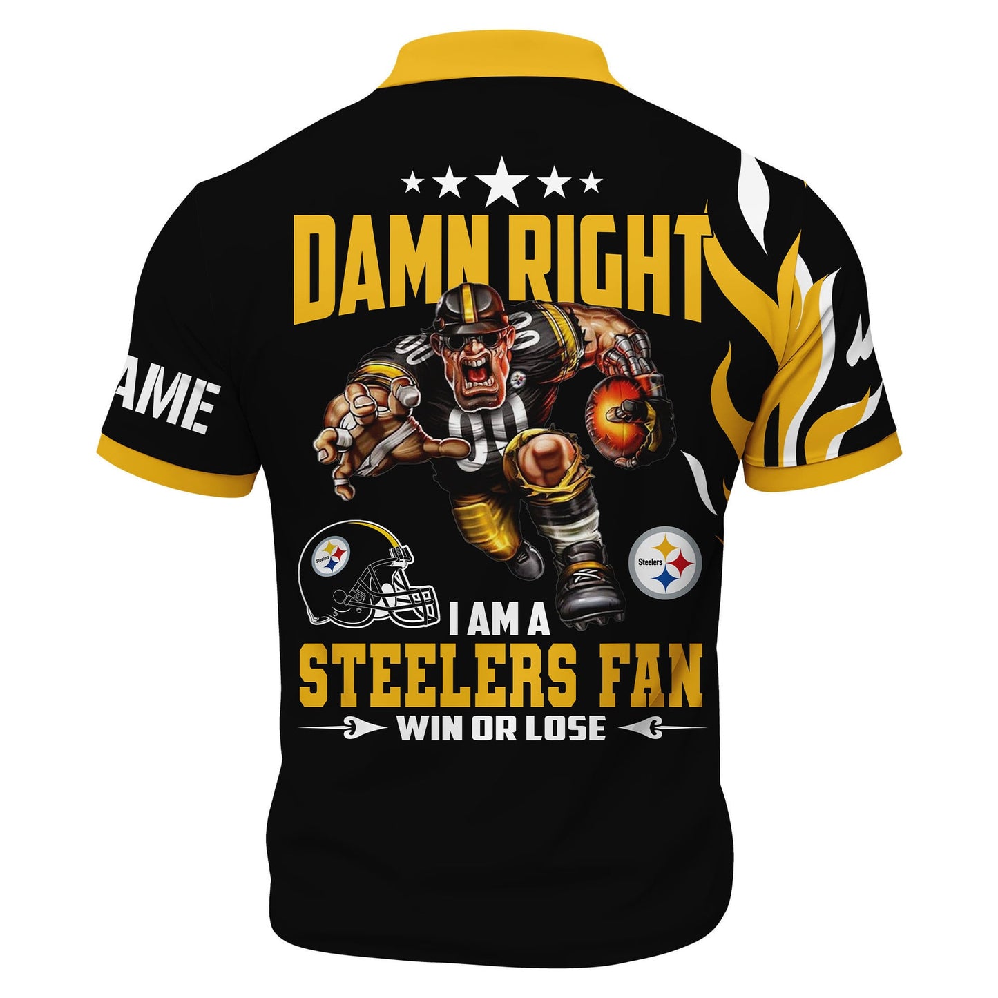 LIMITED EDITION - NEW CUSTOMIZED NFL14 PSB PITTSBURGH STEELERS ZIP POLO SHIRT
