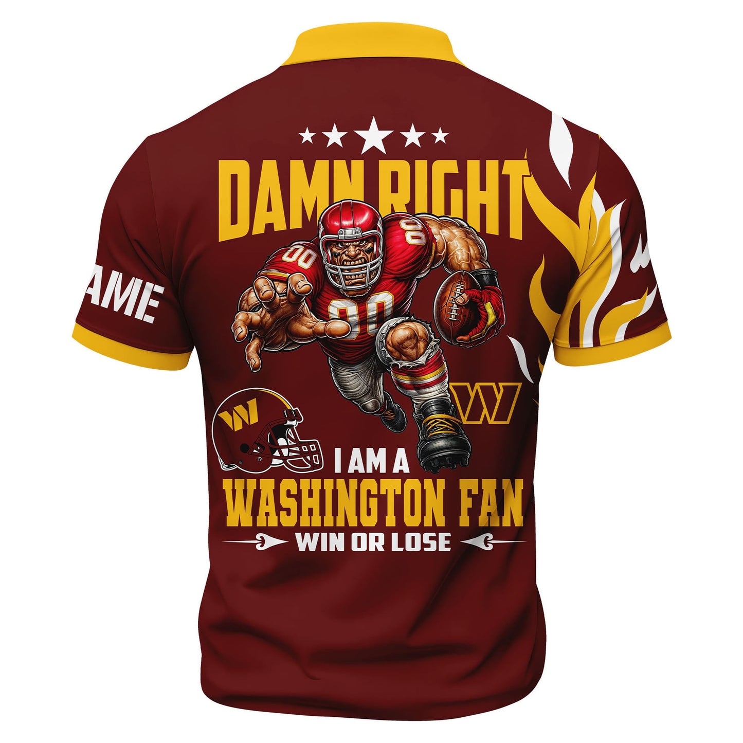 LIMITED EDITION - NEW CUSTOMIZED NFL12 WTC WASHINGTON COMMANDERS ZIP POLO SHIRT
