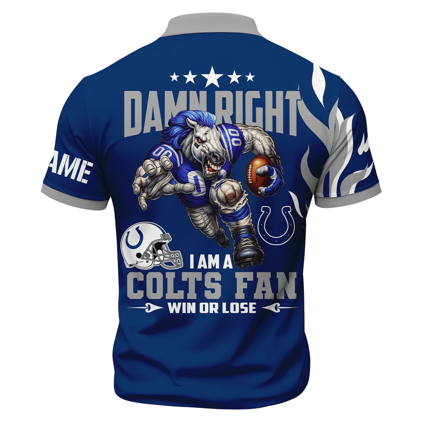 LIMITED EDITION - NEW CUSTOMIZED NFL17 IDC INDIANAPOLIS COLTS ZIP POLO SHIRT