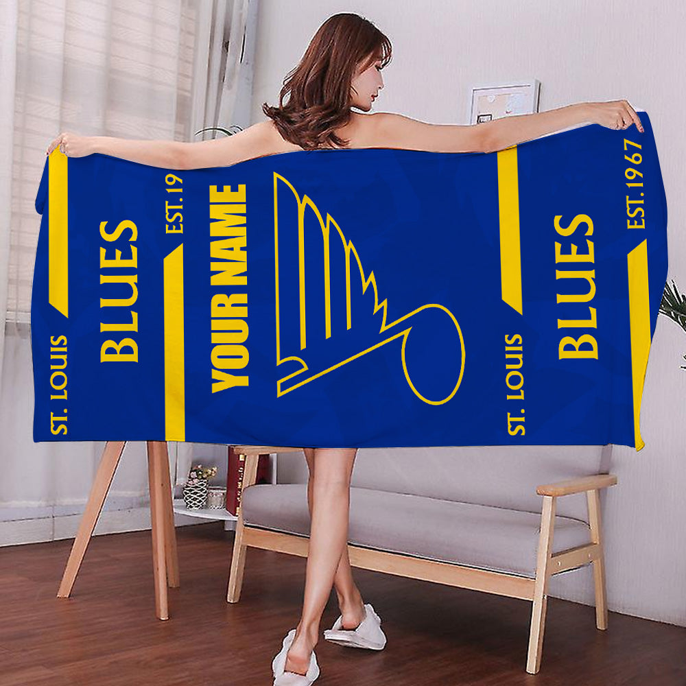 LIMITED EDITION - NEW CUSTOMIZED NHL14 SLB ST. LOUIS BLUES BEACH & BATH TOWEL