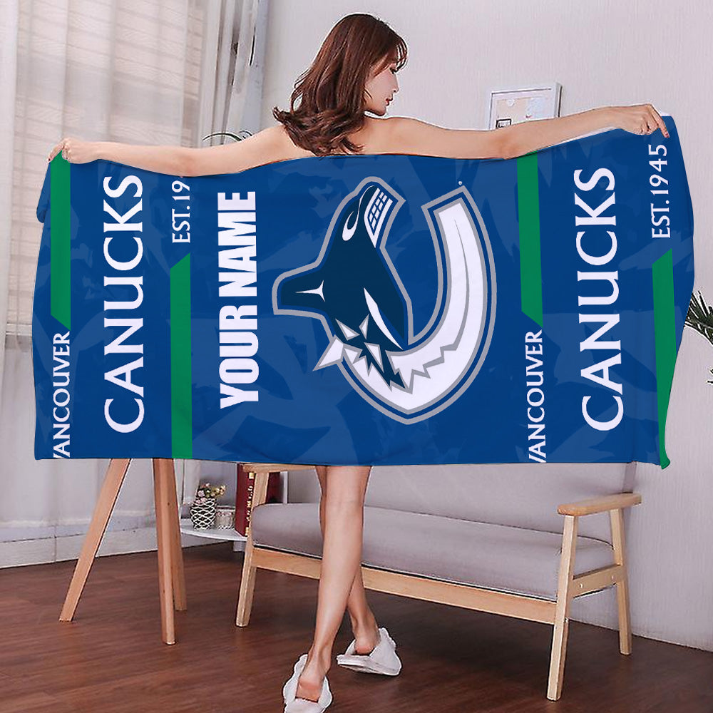 LIMITED EDITION - NEW CUSTOMIZED NHL19 VCC VANCOUVER CANUCKS BEACH & BATH TOWEL