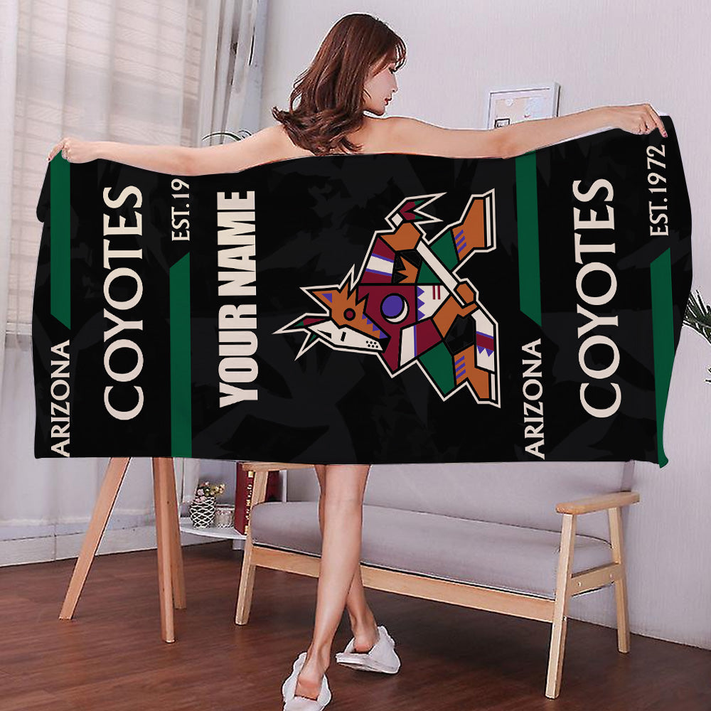 LIMITED EDITION - NEW CUSTOMIZED NHL30 AZC ARIZONA COYOTES BEACH & BATH TOWEL