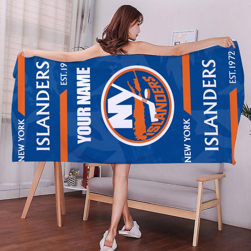 LIMITED EDITION - NEW CUSTOMIZED NHL25 NYI NEW YORK ISLANDERS BEACH & BATH TOWEL