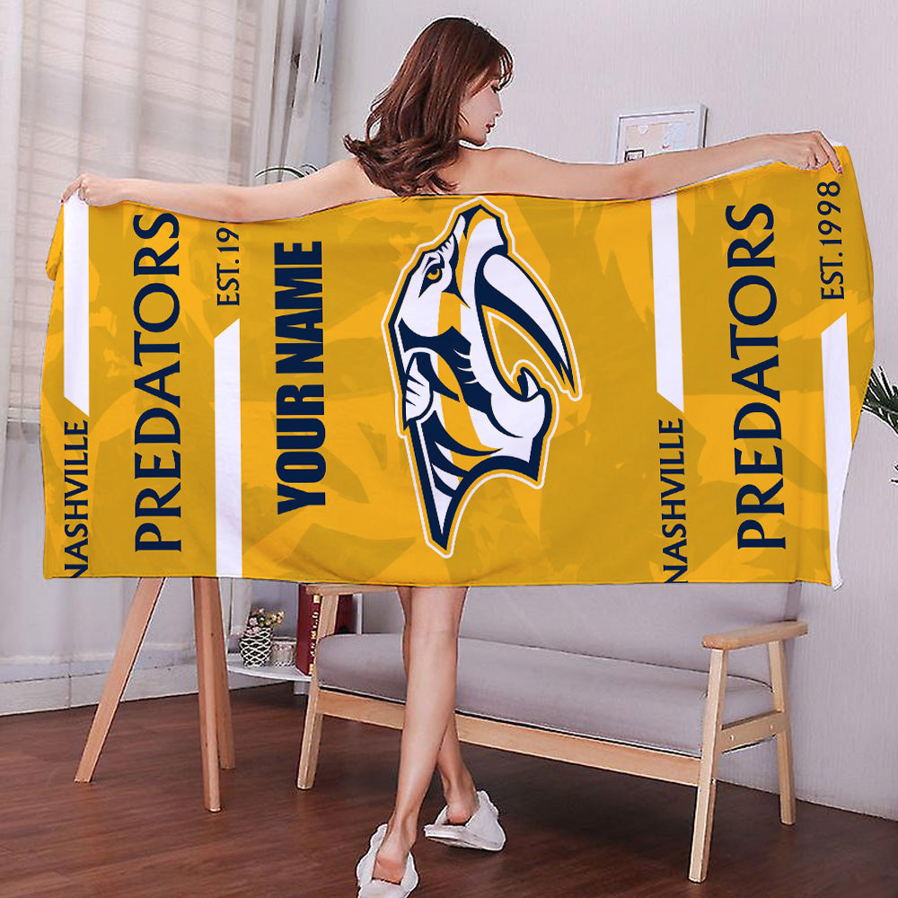 LIMITED EDITION - NEW CUSTOMIZED NHL31 NVP NASHVILLE PREDATORS BEACH & BATH TOWEL