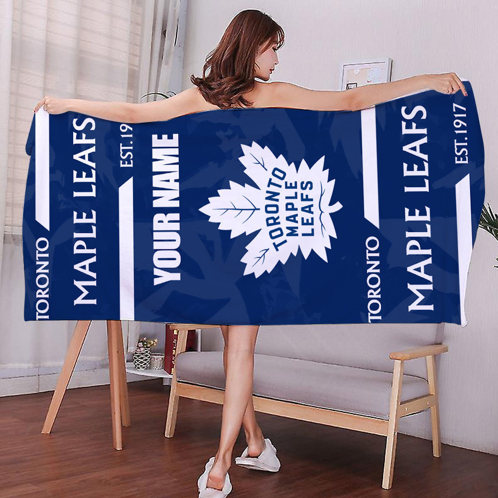LIMITED EDITION - NEW CUSTOMIZED NHL23 TML TORONTO MAPLE LEAFS BEACH & BATH TOWEL