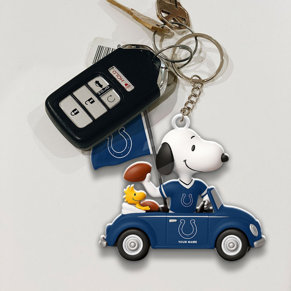 LIMITED EDITION - NEW CUSTOMIZED NFL17 IDC INDIANAPOLIS COLTS SPECIAL CAR SNOOPDOG KEYCHAIN