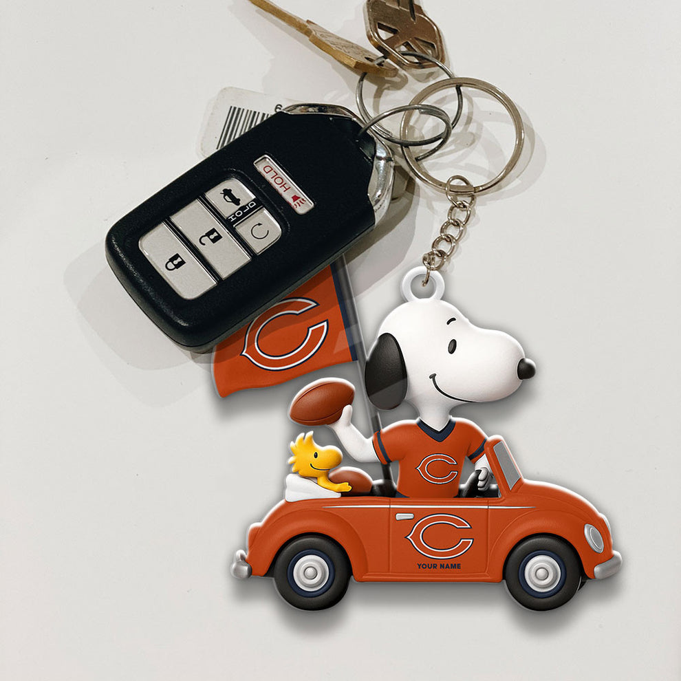 LIMITED EDITION - NEW CUSTOMIZED NFL26 CCB CHICAGO BEARS SPECIAL CAR SNOOPDOG KEYCHAIN