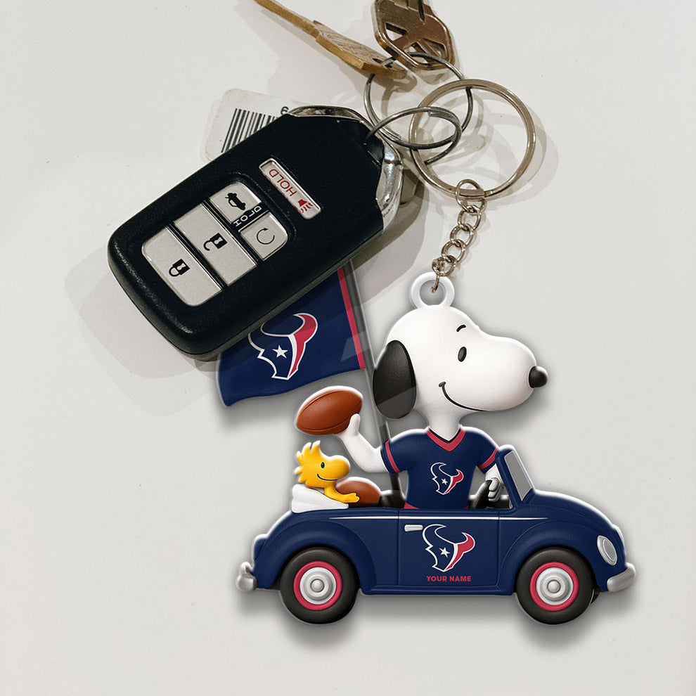 LIMITED EDITION - NEW CUSTOMIZED NFL15 HTT HOUSTON TEXANS SPECIAL CAR SNOOPDOG KEYCHAIN