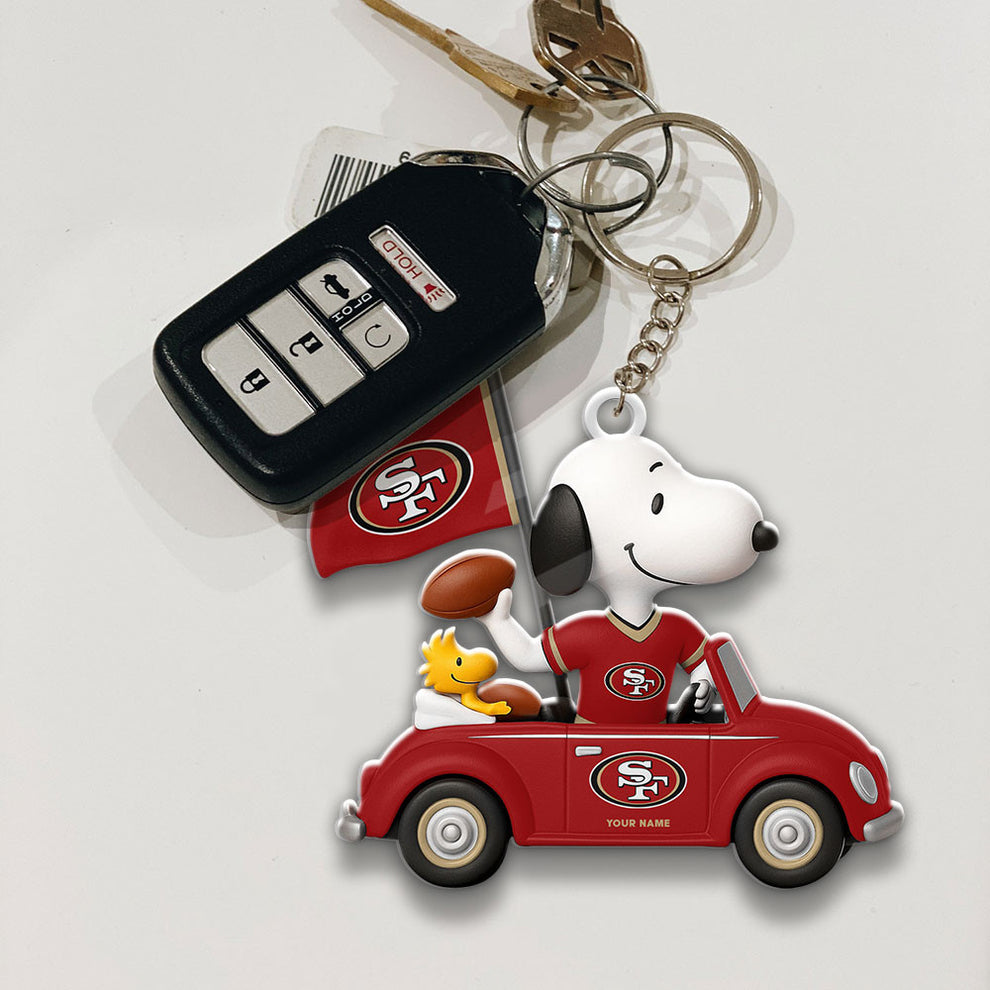 LIMITED EDITION - NEW CUSTOMIZED NFL11 SF49 SAN FRANCISCO 49ERS SPECIAL CAR SNOOPDOG KEYCHAIN