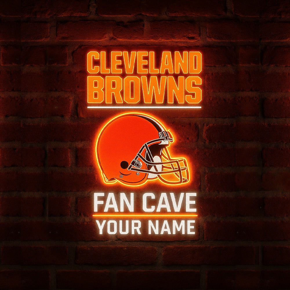 LIMITED EDITION - NEW CUSTOMIZED NFL29 CLB CLEVELAND BROWNS LED LIGHT WALL DECOR