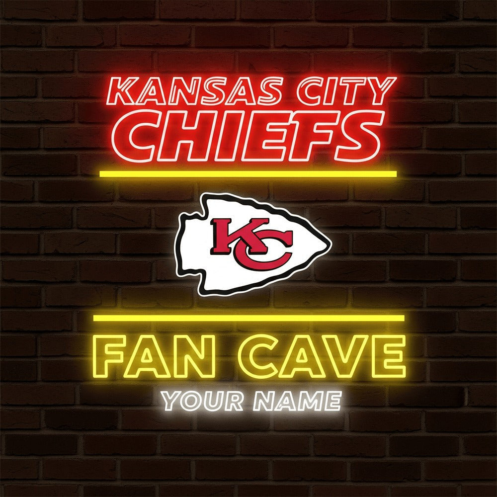 LIMITED EDITION - NEW CUSTOMIZED NFL01 KCC KANSAS CITY CHIEFS LED LIGHT WALL DECOR