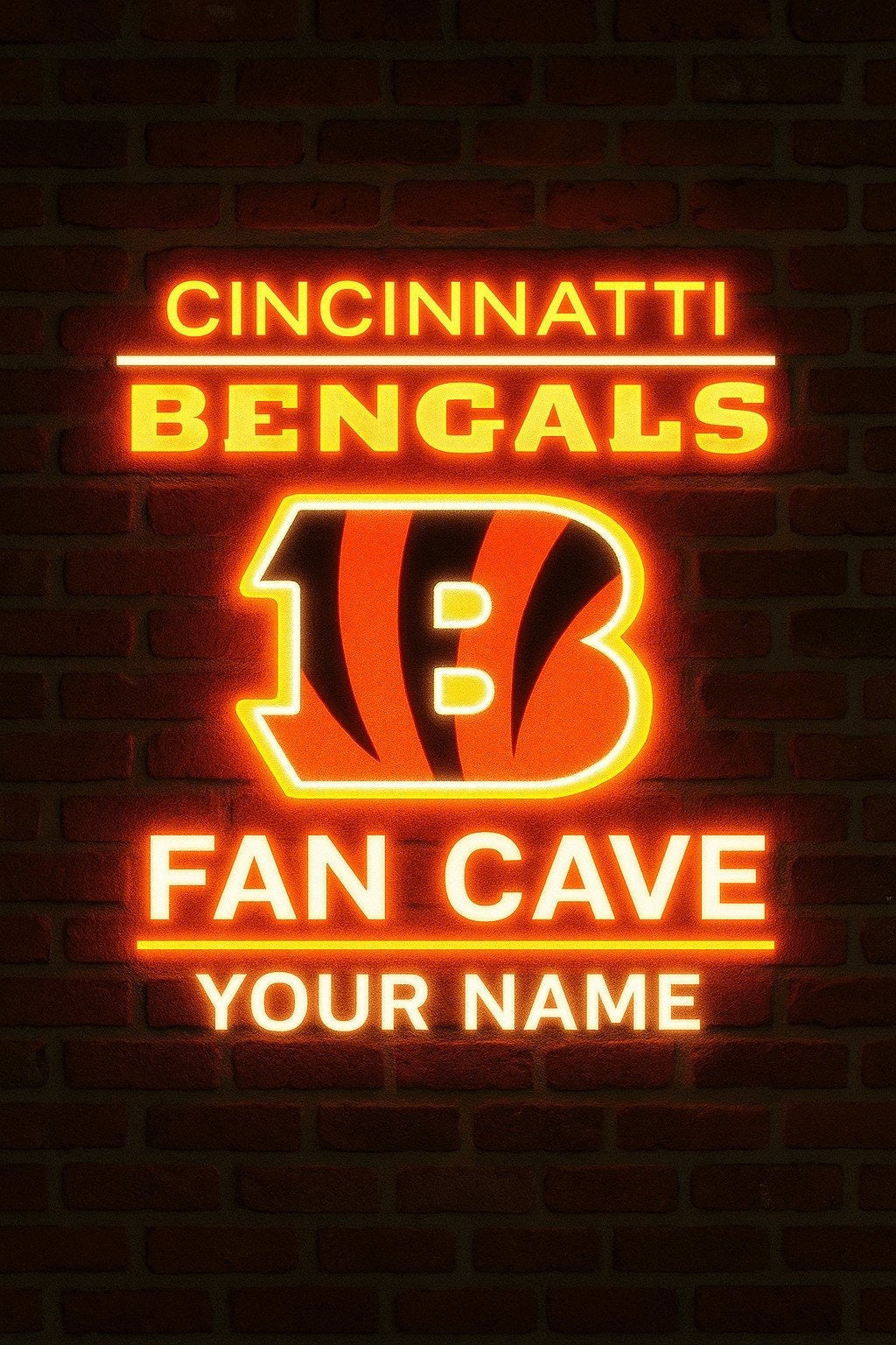 LIMITED EDITION - NEW CUSTOMIZED NFL16 CCB CINCINNATI BENGALS LED LIGHT WALL DECOR