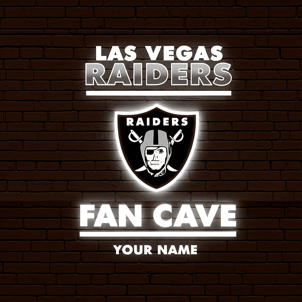 LIMITED EDITION - NEW CUSTOMIZED NFL07 LVR LAS VEGAS RAIDERS LED LIGHT WALL DECOR