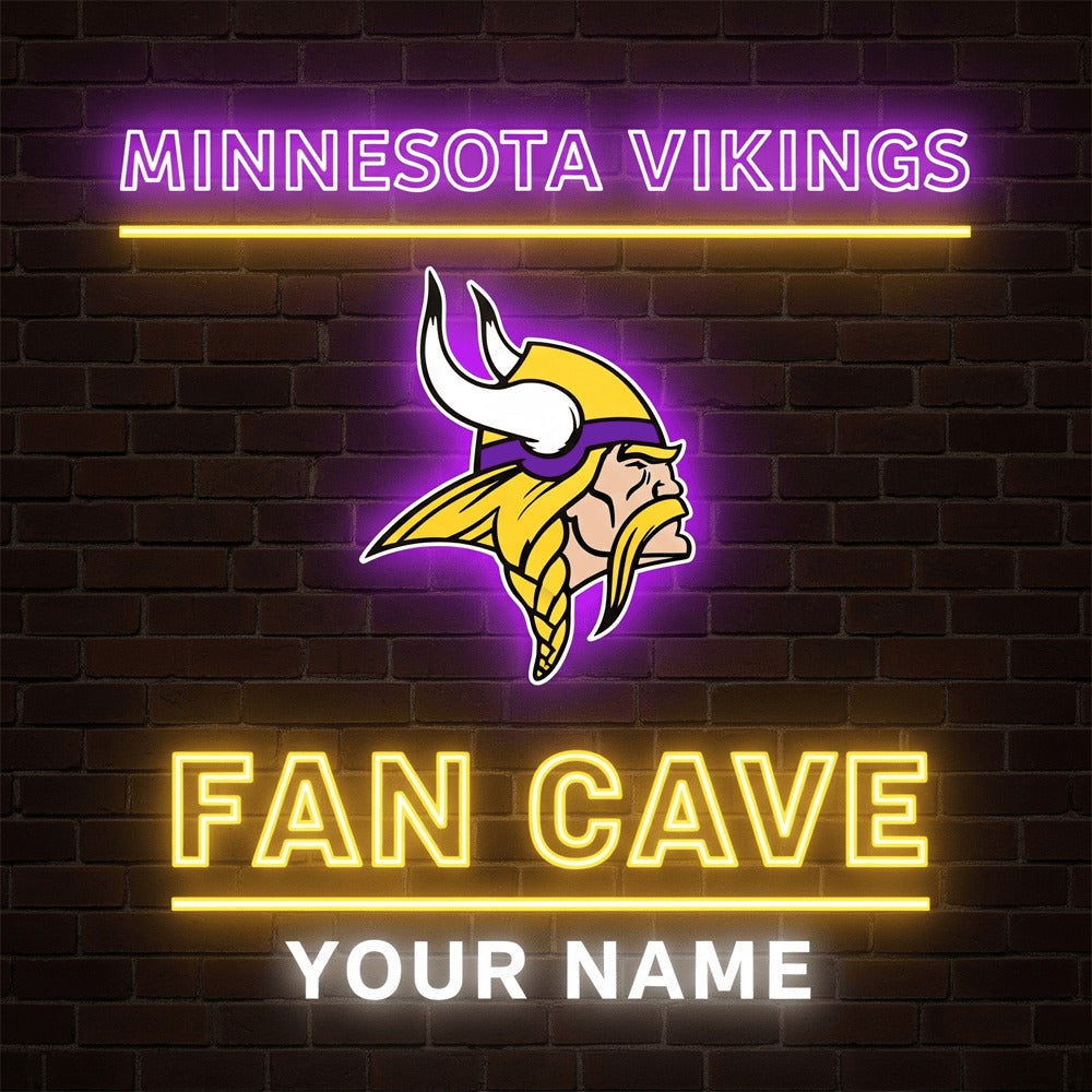 LIMITED EDITION - NEW CUSTOMIZED NFL05 MVK MINNESOTA VIKINGS LED LIGHT WALL DECOR