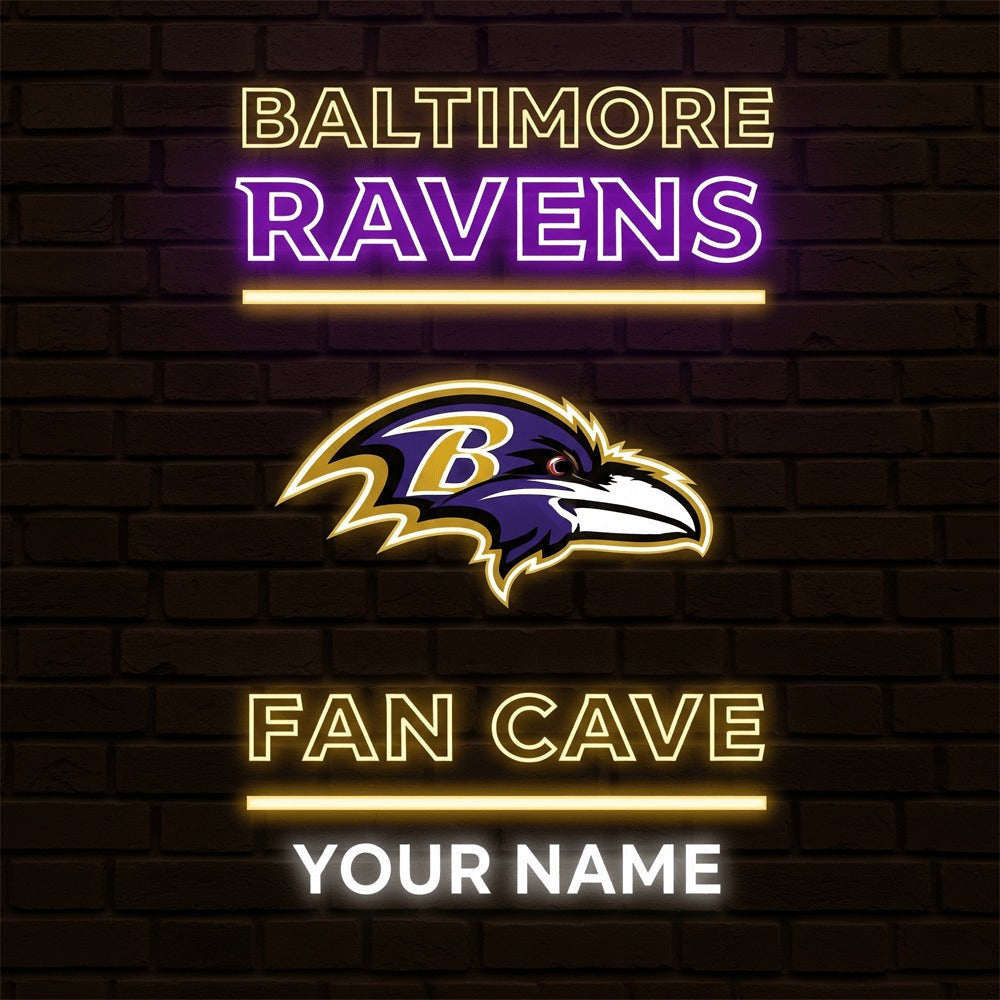 LIMITED EDITION - NEW CUSTOMIZED NFL28 BTR BALTIMORE RAVENS LED LIGHT WALL DECOR