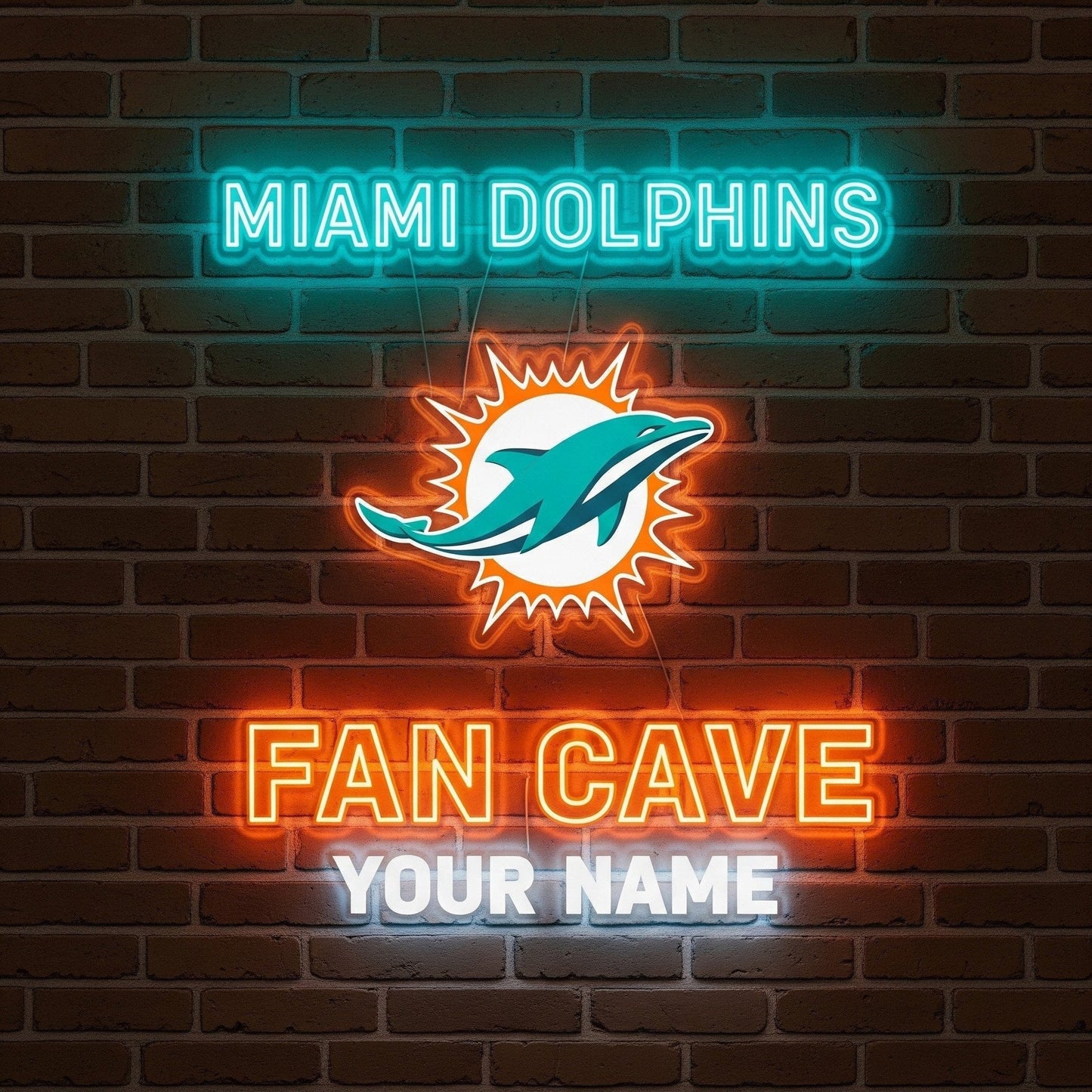 LIMITED EDITION - NEW CUSTOMIZED NFL19 MDP MIAMI DOLPHINS LED LIGHT WALL DECOR