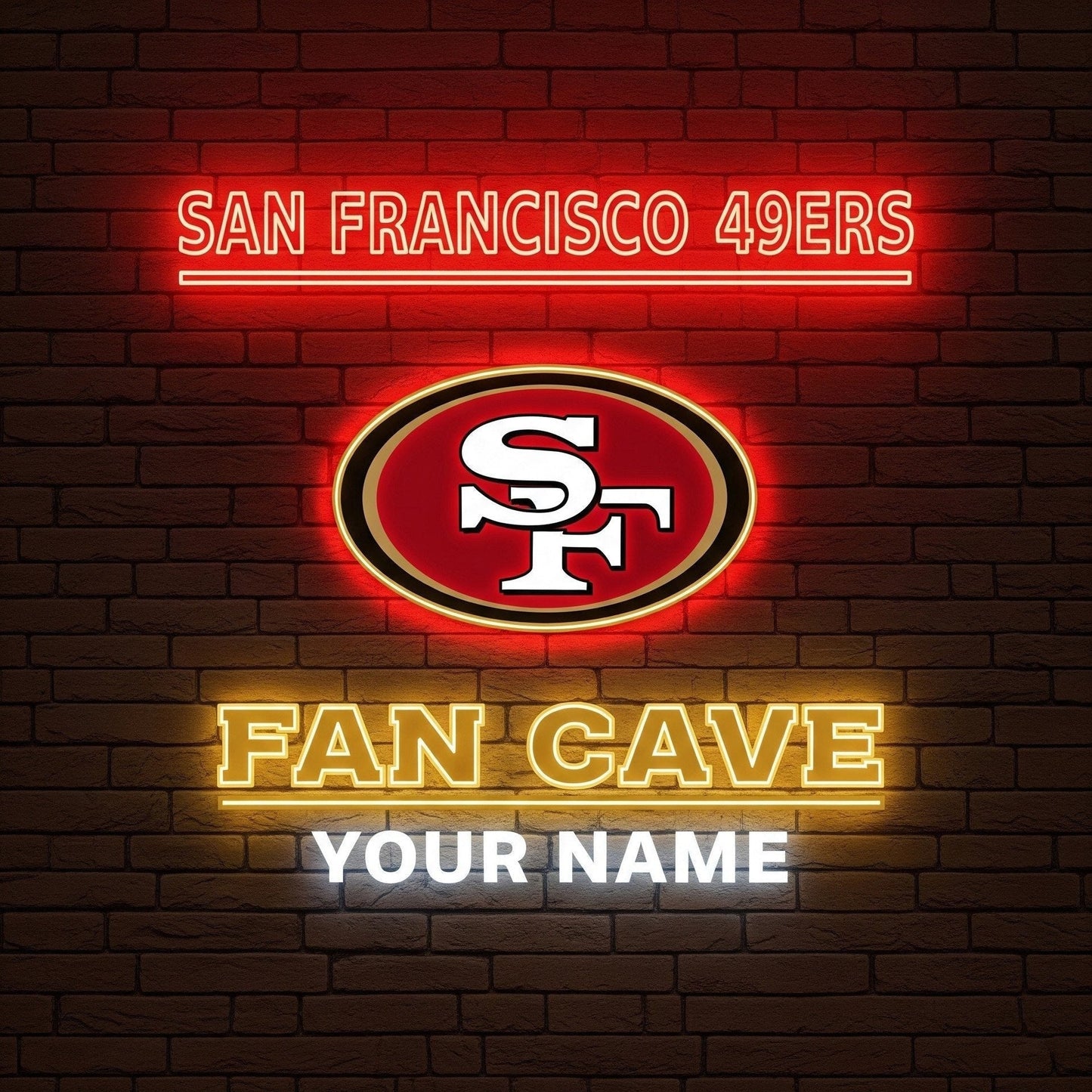 LIMITED EDITION - NEW CUSTOMIZED NFL11 SF49 SAN FRANCISCO 49ERS LED LIGHT WALL DECOR