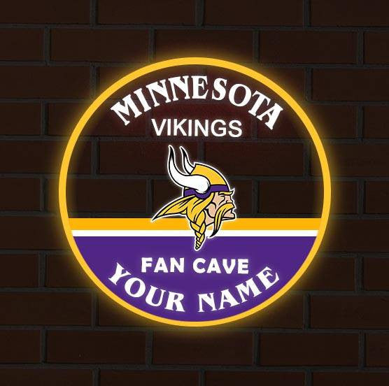 LIMITED EDITION - NEW CUSTOMIZED NFL05 MVK MINNESOTA VIKINGS LED LIGHT WALL DECOR