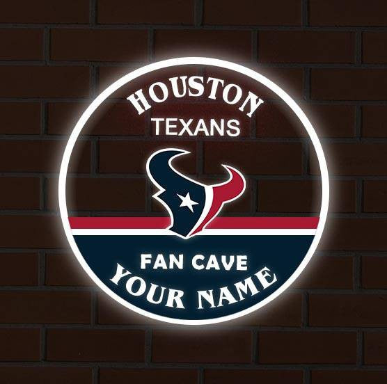 LIMITED EDITION - NEW CUSTOMIZED NFL15 HTT HOUSTON TEXANS LED LIGHT WALL DECOR