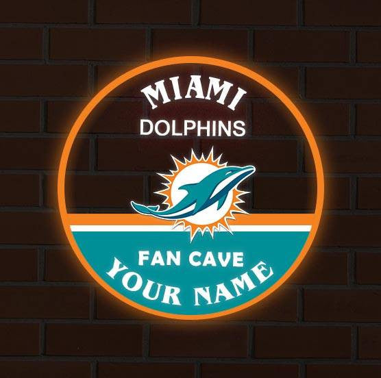 LIMITED EDITION - NEW CUSTOMIZED NFL19 MDP MIAMI DOLPHINS LED LIGHT WALL DECOR
