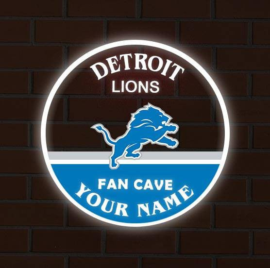 LIMITED EDITION - NEW CUSTOMIZED NFL04 DTL DETROIT LIONS LED LIGHT WALL DECOR