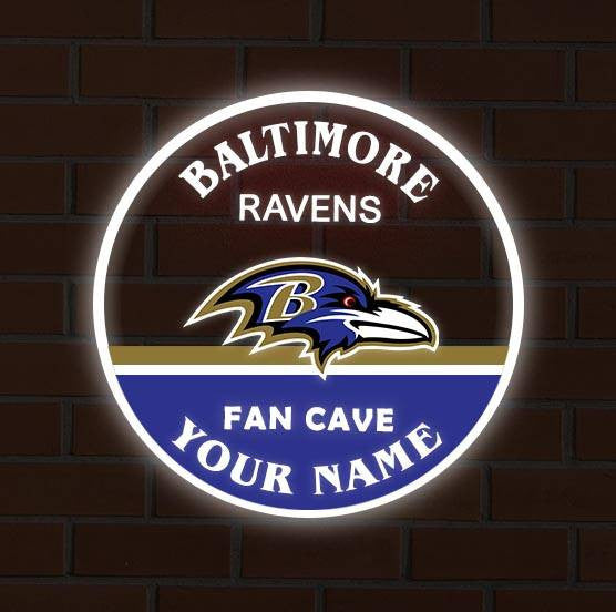 LIMITED EDITION - NEW CUSTOMIZED NFL28 BTR BALTIMORE RAVENS LED LIGHT WALL DECOR