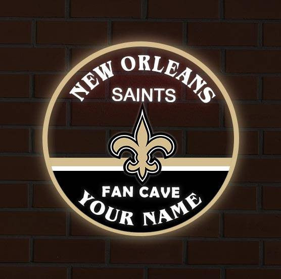 LIMITED EDITION - NEW CUSTOMIZED NFL24 NOS NEW ORLEANS SAINTS LED LIGHT WALL DECOR