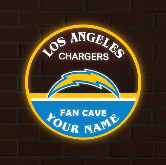 LIMITED EDITION - NEW CUSTOMIZED NFL09 LAC LOS ANGELES CHARGERS LED LIGHT WALL DECOR