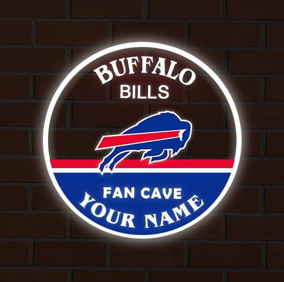 LIMITED EDITION - NEW CUSTOMIZED NFL03 BFB BUFFALO BILLS LED LIGHT WALL DECOR