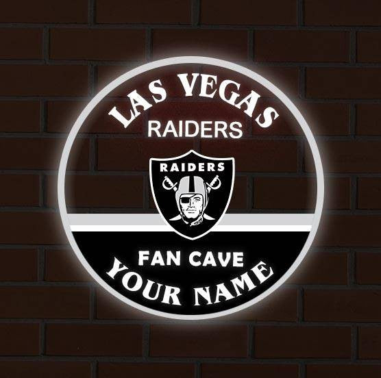 LIMITED EDITION - NEW CUSTOMIZED NFL07 LVR LAS VEGAS RAIDERS LED LIGHT WALL DECOR