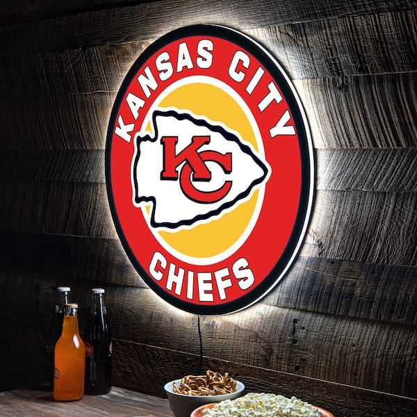 LIMITED EDITION - NEW PREMIUM NFL01 KCC KANSAS CITY CHIEFS LED LIGHT WALL DECOR
