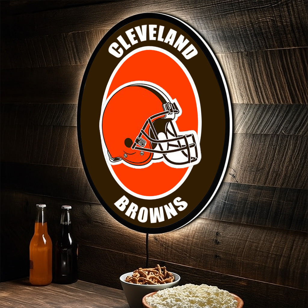 LIMITED EDITION - NEW PREMIUM NFL29 CLB CLEVELAND BROWNS LED LIGHT WALL DECOR