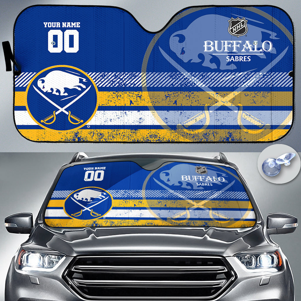 LIMITED EDITION - NEW CUSTOMIZED NHL28 BFS BUFFALO SABRES AUTO WINDSHIELD SHADE