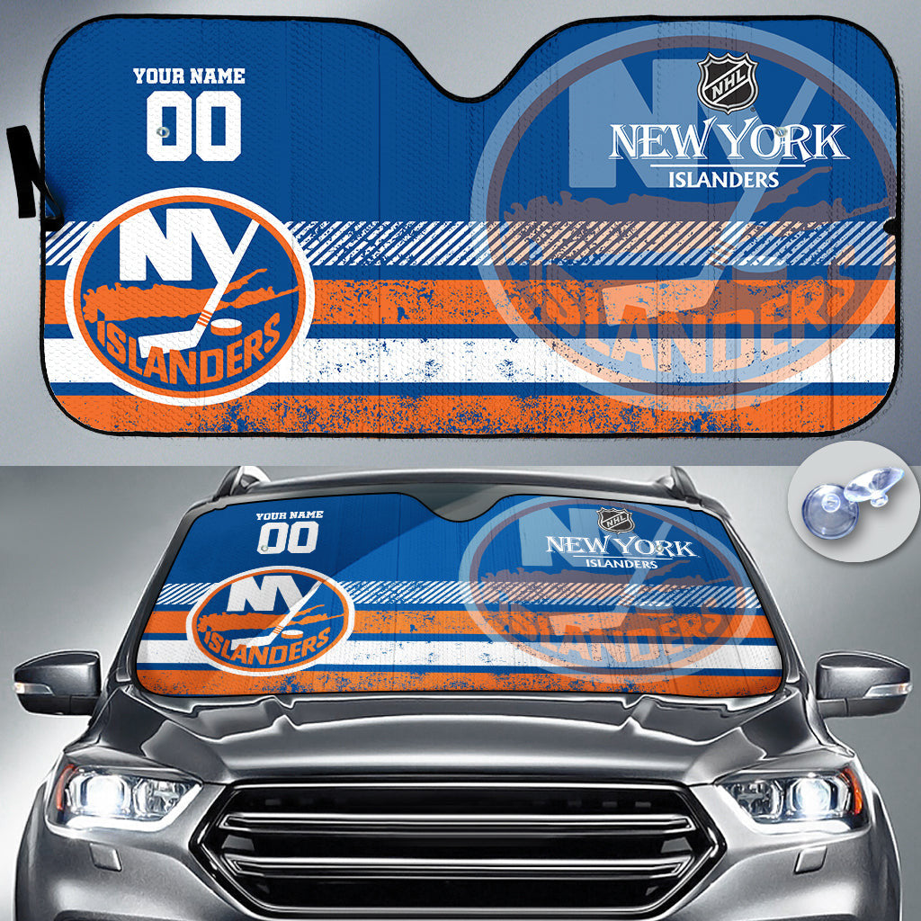 LIMITED EDITION - NEW CUSTOMIZED NHL25 NYI NEW YORK ISLANDERS AUTO WINDSHIELD SHADE