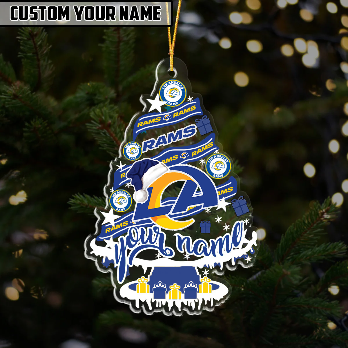 LIMITED EDITION - NEW CUSTOMIZED NFL22 LAR LOS ANGELES RAMS ORNAMENT