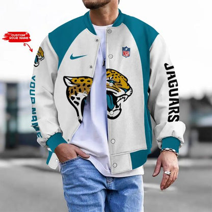 LIMITED EDITION - NEW CUSTOMIZED NFL30 JSJ JS JAGUARS BASEBALL JACKET, SATIN VARSITY JACKET