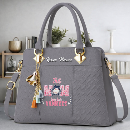 LIMITED EDITION - NEW CUSTOMIZED MLB01 NYY NEW YORK YANKEES ZIP HANDBAG MULTICOLOR