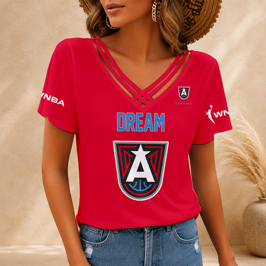 [FAN FAVORITE] NEW CUSTOMIZED WNBA01 ALD ATLANTA DREAM V-NECK SHIRT