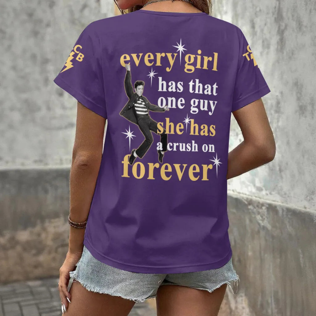 [FAN FAVORITE] NEW CUSTOMIZED ELVIS PRESLEY V-NECK FEMALE SHIRT