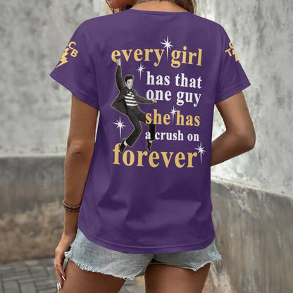 [FAN FAVORITE] NEW CUSTOMIZED ELVIS PRESLEY V-NECK FEMALE SHIRT