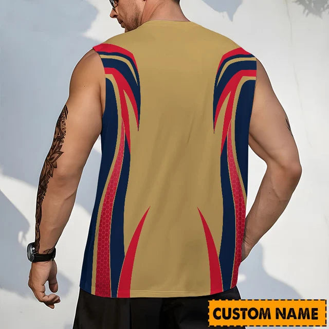 LIMITED EDITION - NEW CUSTOMIZED NHL01 FPT FLORIDA PANTHERS TANK TOP & GYM SHIRT